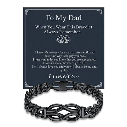 To My Love Infinity Love Knot Cuban Chain Bracelet for Couple