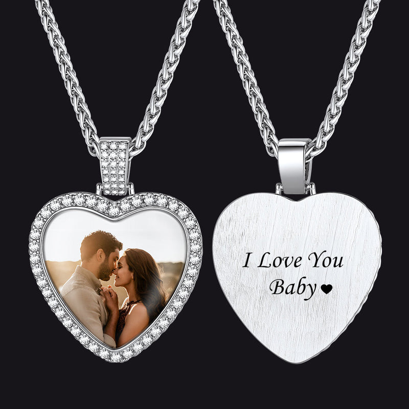Customized Heart Picture Photo Necklace Memorial Gift for