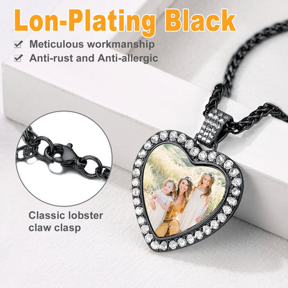 Customized Heart Picture Photo Necklace Memorial Gift for