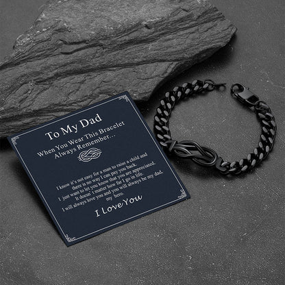 Infinity Love Knot Cuban Link Chain Bracelet for