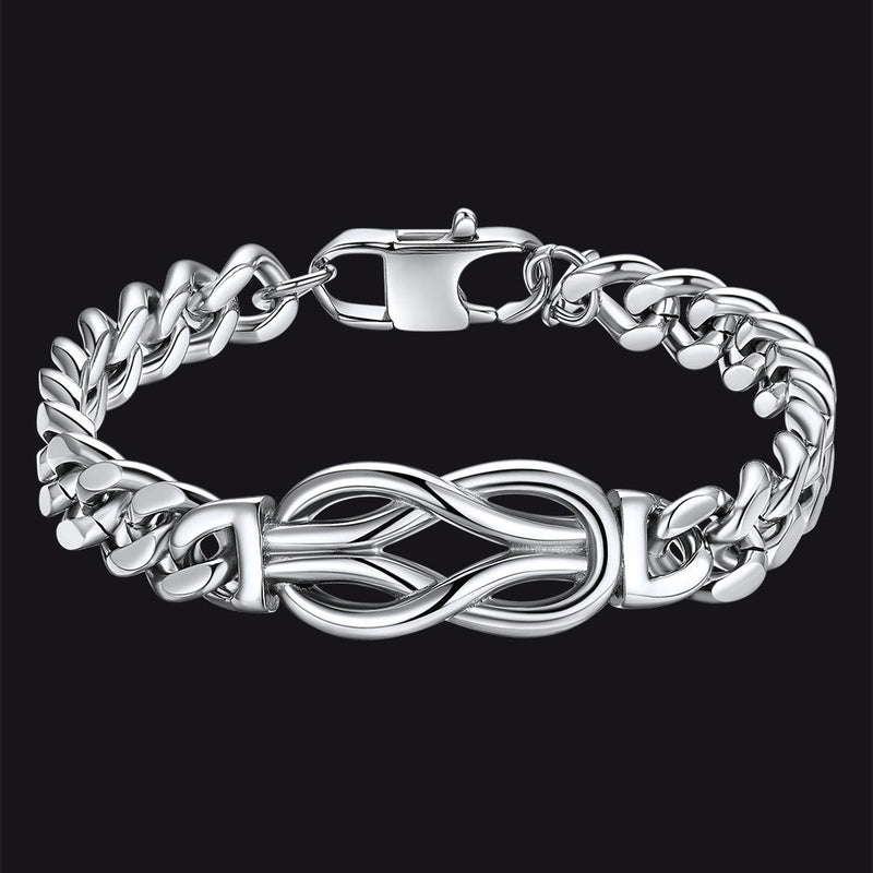 To My Love Infinity Love Knot Cuban Chain Bracelet for Couple