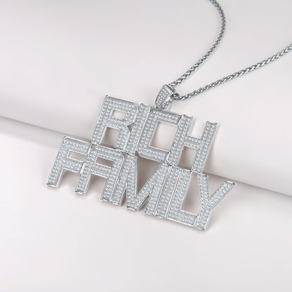 Custom Hip Hop Cubic Zirconia Initials Pendant Necklace for