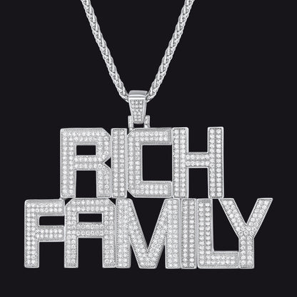 Custom Hip Hop Cubic Zirconia Initials Pendant Necklace for