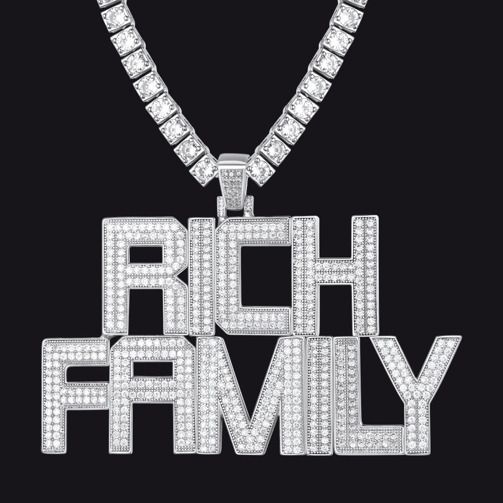 Custom Hip Hop Cubic Zirconia Initials Pendant Necklace for