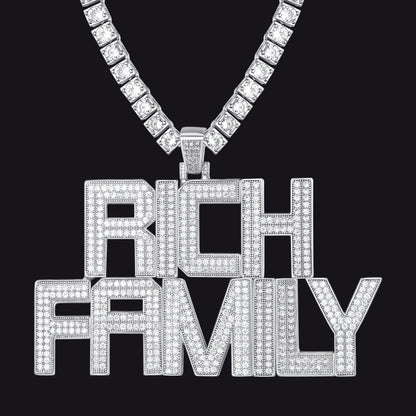 Custom Hip Hop Cubic Zirconia Initials Pendant Necklace for