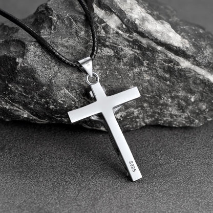 Sterling Silver Jesus Crucifix Necklace Cross Pendant