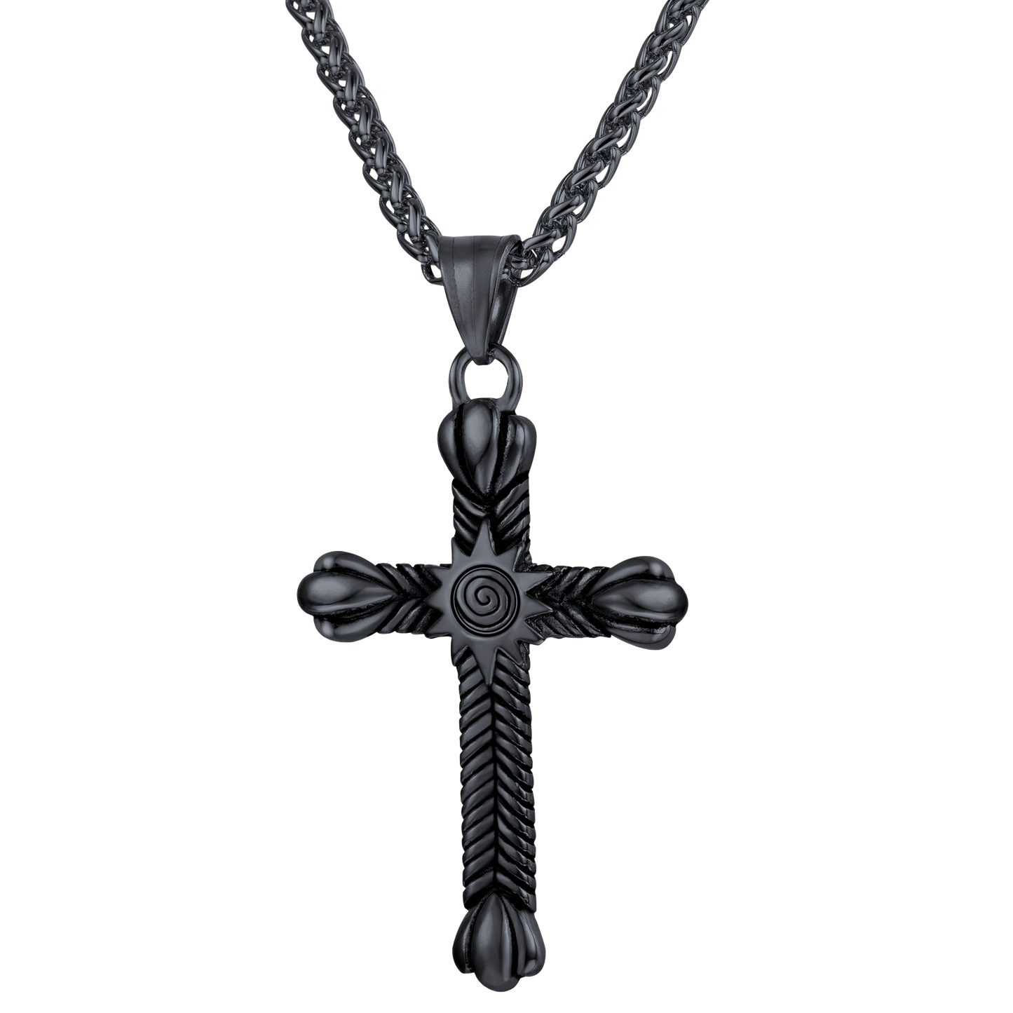 Stainless Steel Cross Crucifix Necklace for