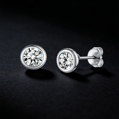 925 Sterling Silver Diamond Stud Earrings Set for 3 Pairs