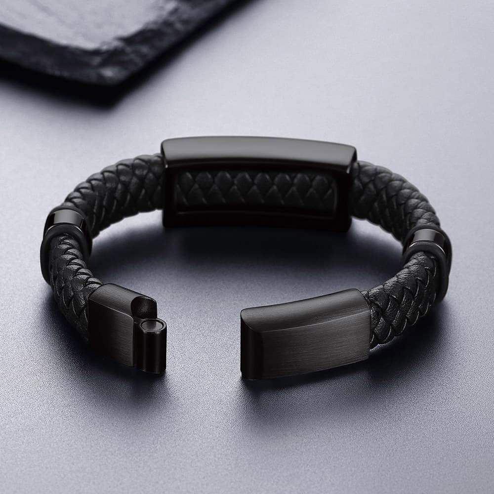 Star of David Leather Bracelet Cuff for