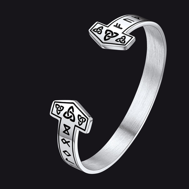 Faithheart Viking Futhark Runes Cuff Bracelet for