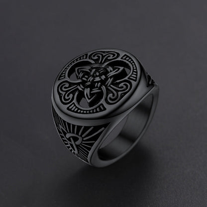 Viking Celtic Knot Signet Ring for