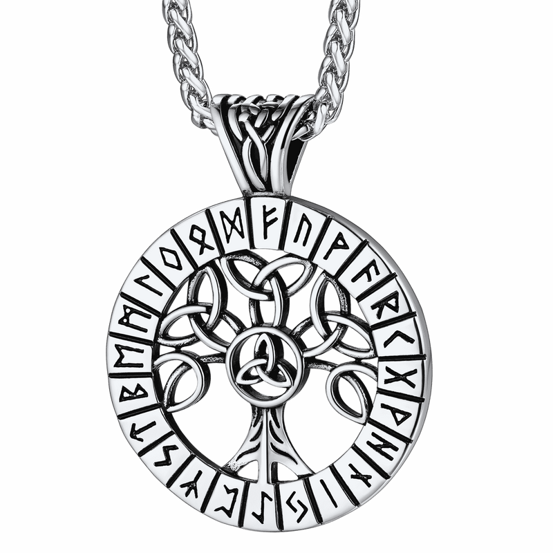 Norse Viking Rune Tree of Life Necklace Amulet for