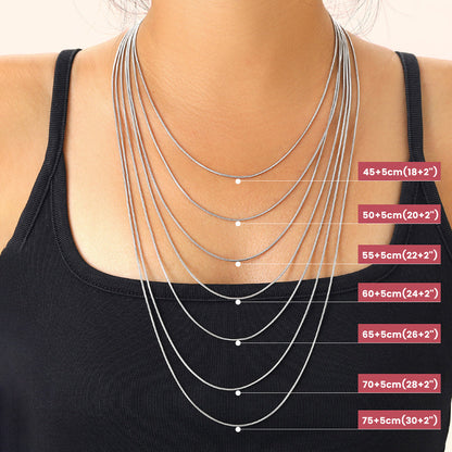 1.2mm Thin Snake Link Chain Necklace for