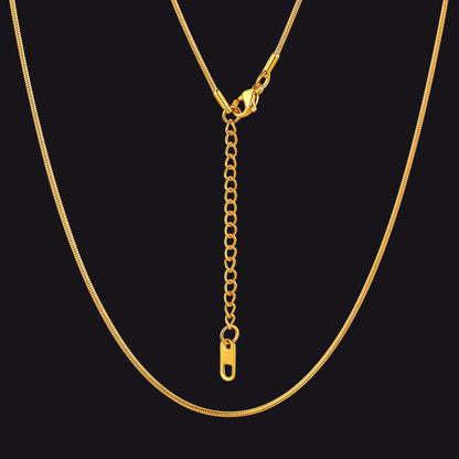 1.2mm Thin Snake Link Chain Necklace for