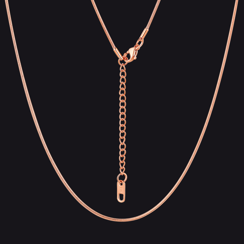 1.2mm Thin Snake Link Chain Necklace for