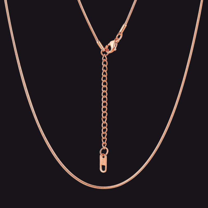 1.2mm Thin Snake Link Chain Necklace for