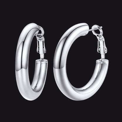 Chunky 5mm Hoop Earrings With Lobster Clasp for