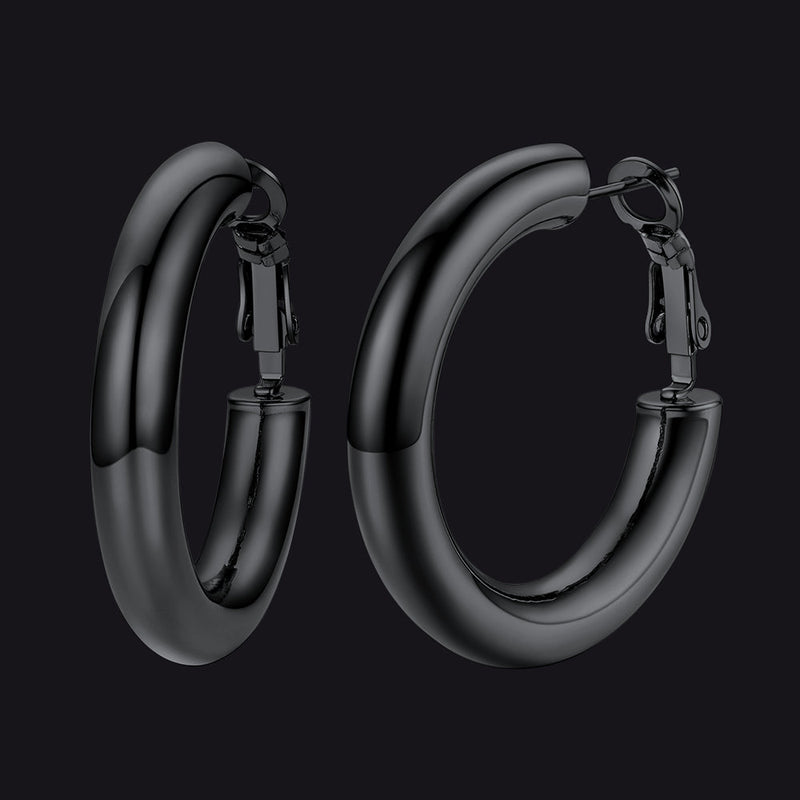 Chunky 5mm Hoop Earrings With Lobster Clasp for