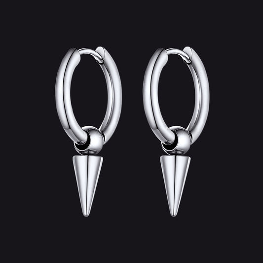 Punk Spike Huggie Hoop Earrings for