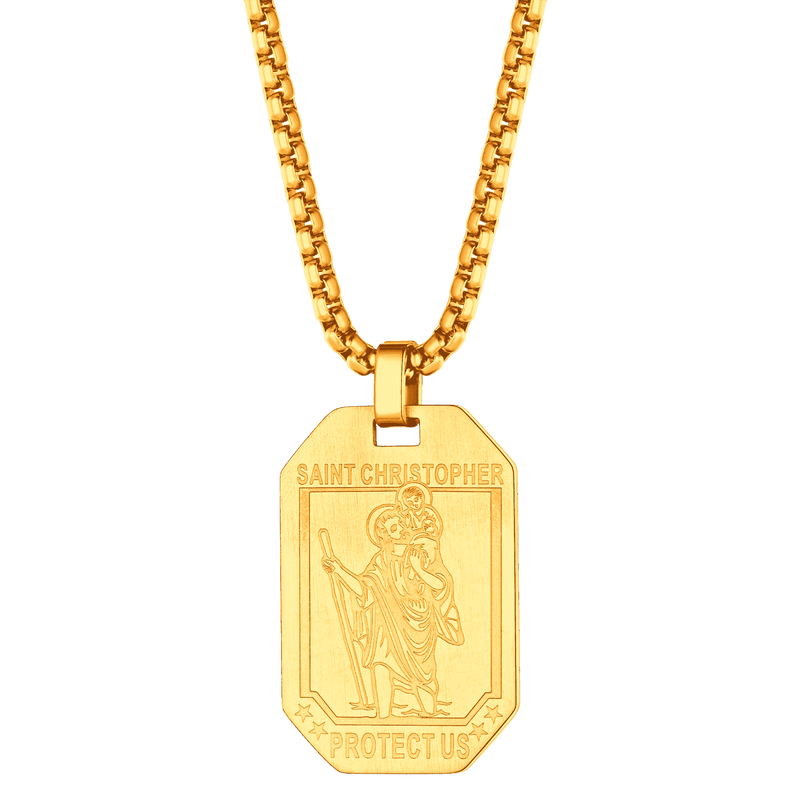 St. Christopher Dog Tag Necklace for