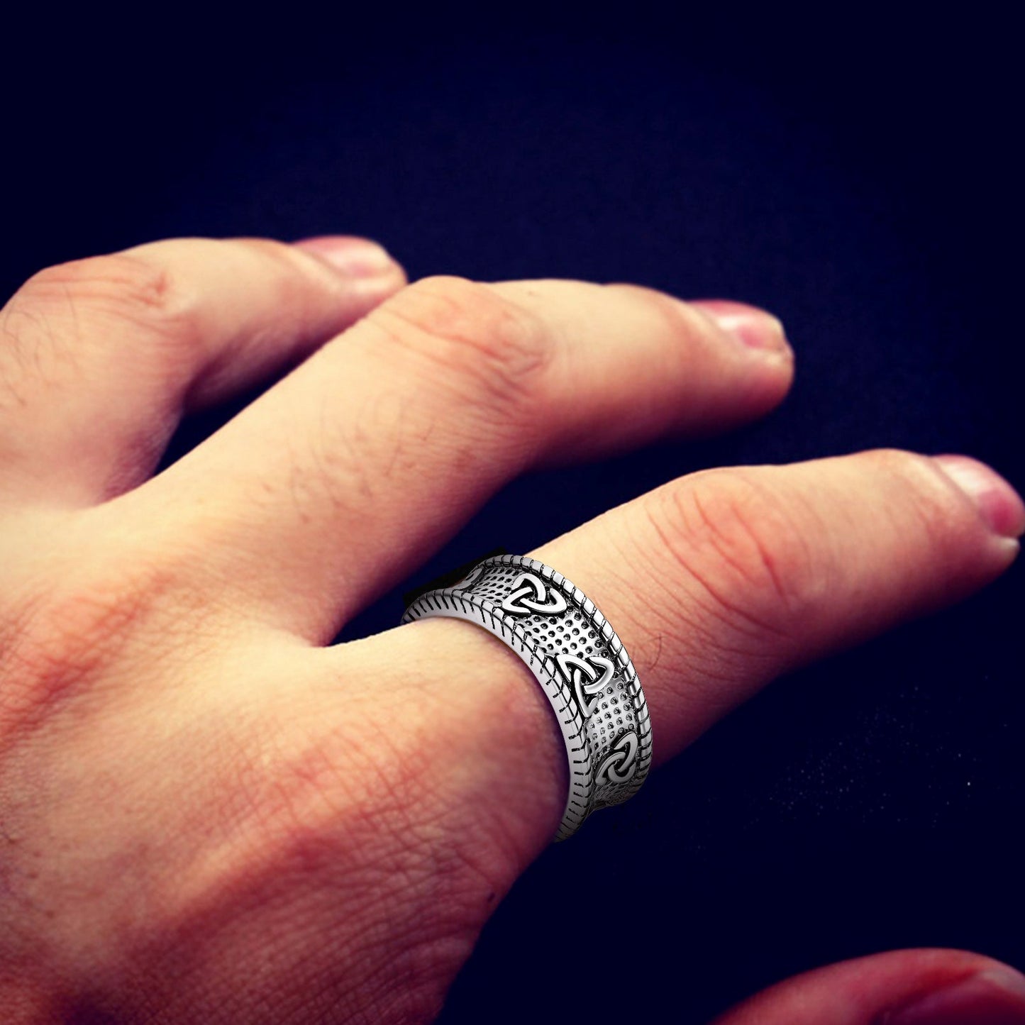 Viking Celtic Knot Stainless Steel Band Ring for