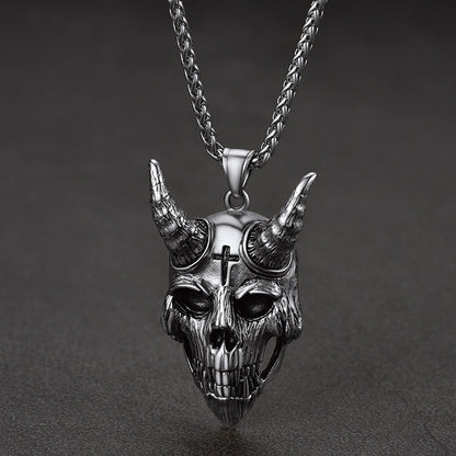 Gothic Skull Goat Necklace Devil Pendant for