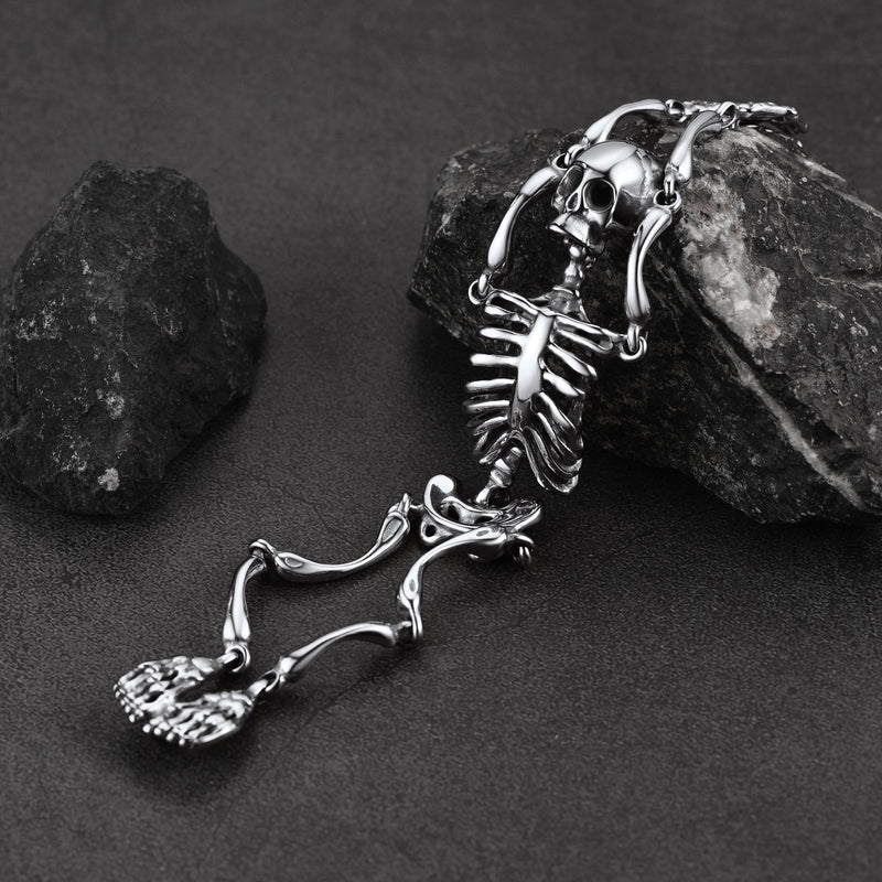 Faithheart Stainless Steel Body Skull Skeleton Bracelet for