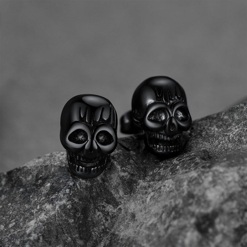 Gothic Skull Stud Earrings for Halloween Gift