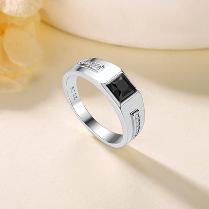 Minimalist Black Onyx Band Ring for