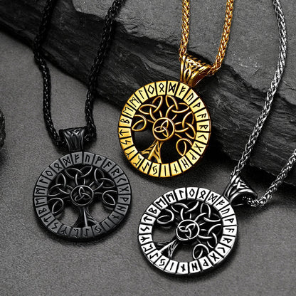 Norse Viking Rune Tree of Life Necklace Amulet for