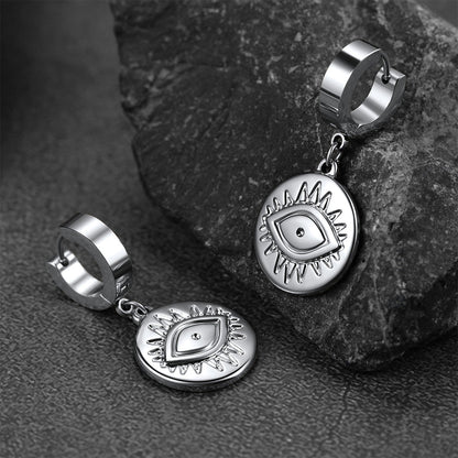 Evil Eye Hoop Dangle Earrings for