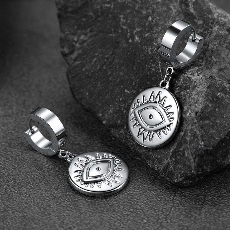 Evil Eye Hoop Dangle Earrings for