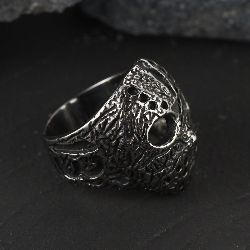 Gothic Jason Voorhees Mask Ring for