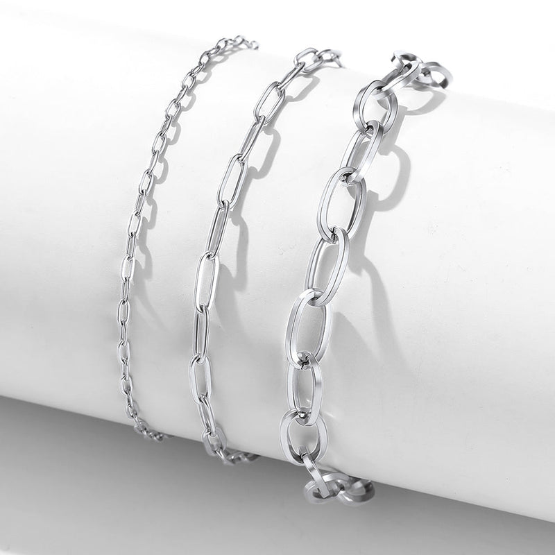 Paperclip Chain Anklet Bracelet for , 2/3/6mm Width