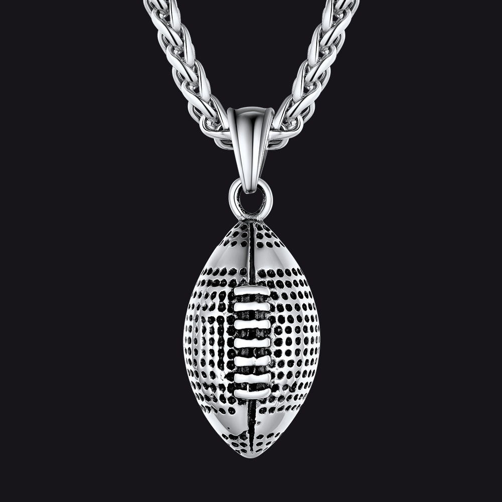 3d American Football Pendant Necklace for
