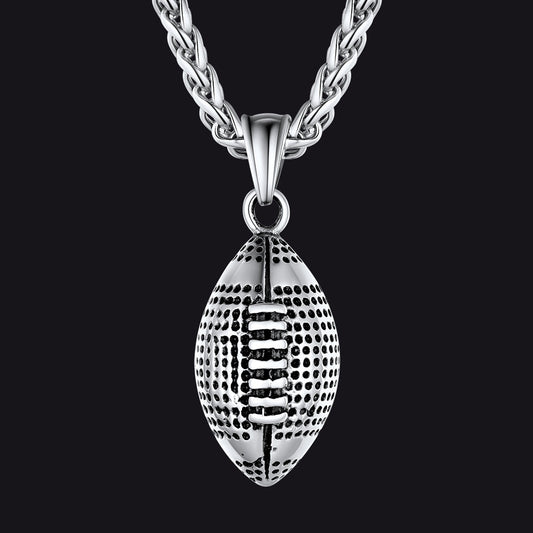 3d American Football Pendant Necklace for