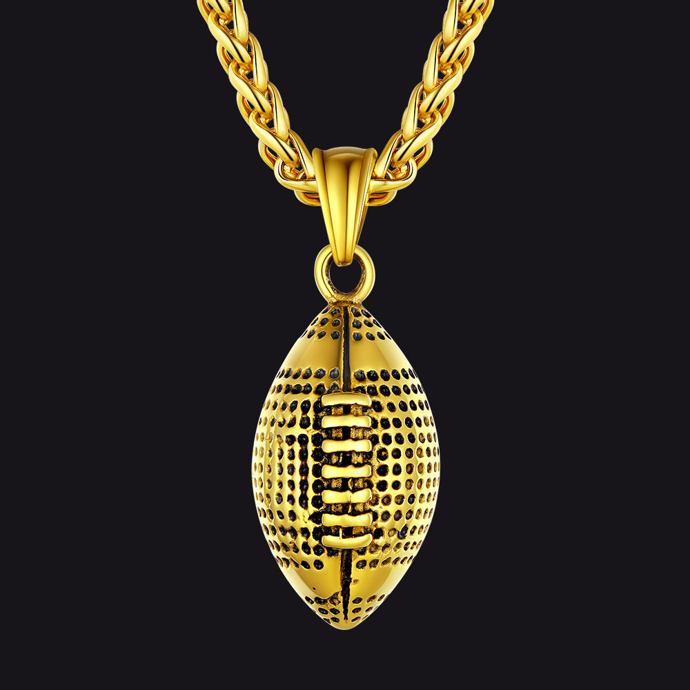 3d American Football Pendant Necklace for