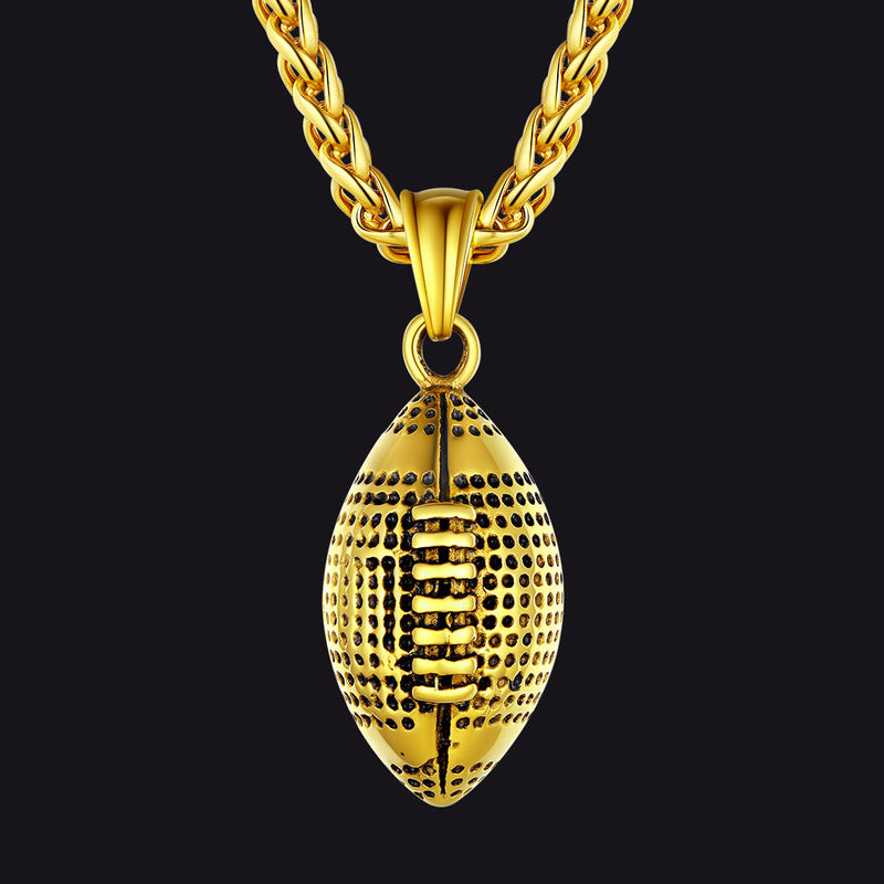 3d American Football Pendant Necklace for