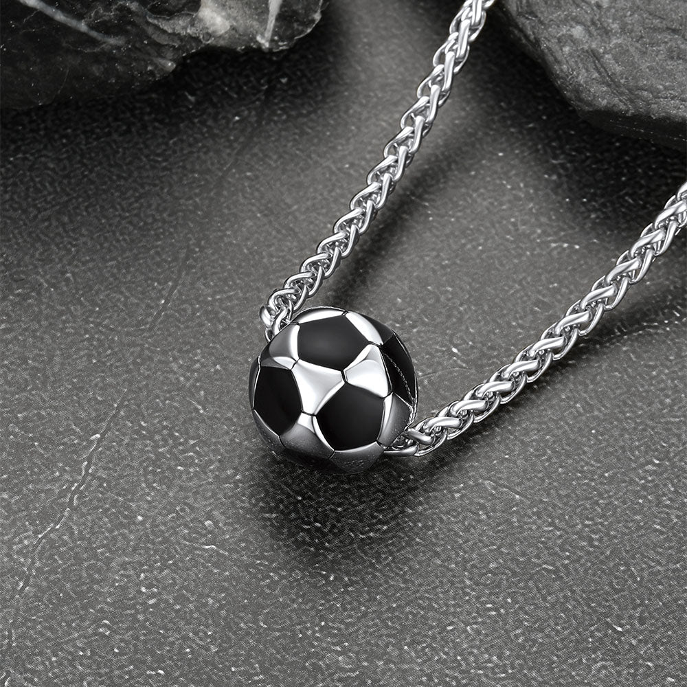3d Soccer Pendant Sport Necklace for
