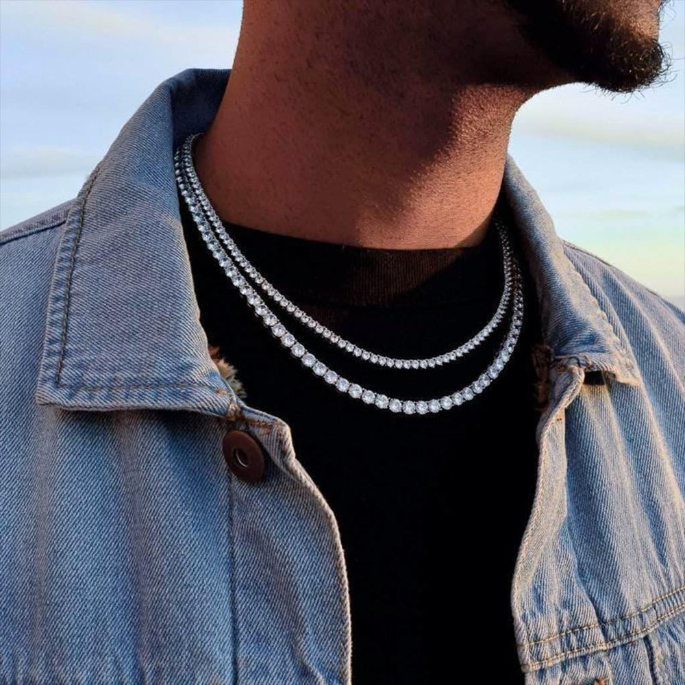 3mm Bling Cubic Zirconia Chain Necklace for