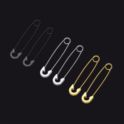Safety Pin Piercing Earrings Set for 3 Pairs