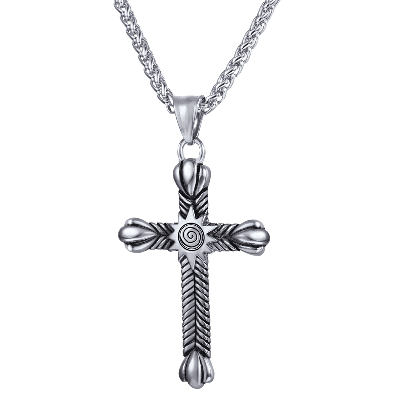 Stainless Steel Cross Crucifix Necklace for