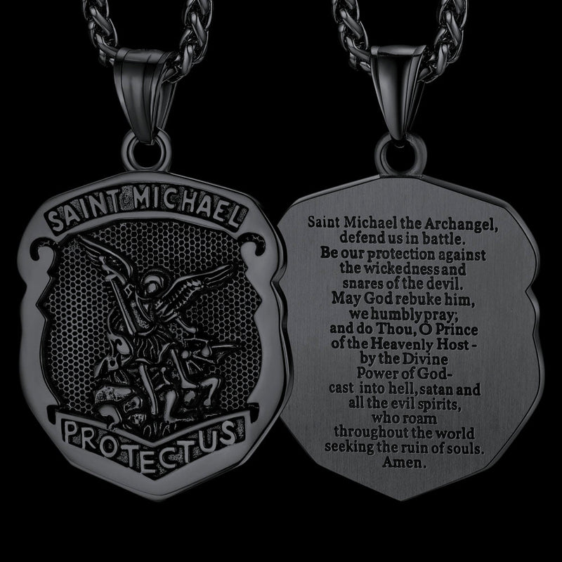 Oval Archangel Saint Michael Necklace Medal