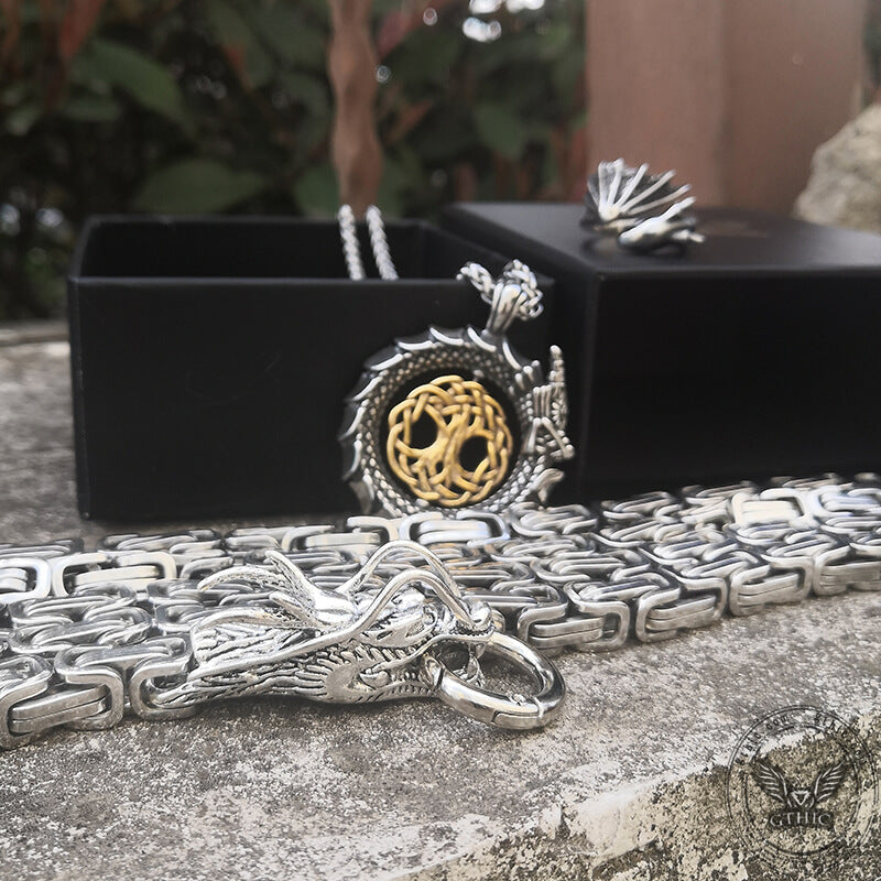 3 Pcs Flying Dragon Ring Jewelry Set