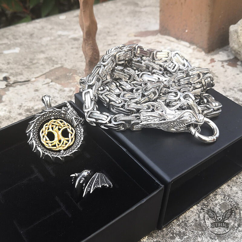 3 Pcs Flying Dragon Ring Jewelry Set