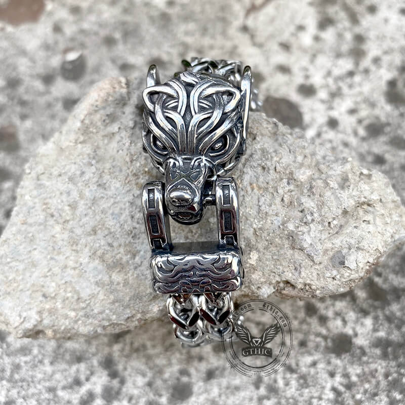 3 Pcs Howling Wolf Stainless Steel Jewelry Set