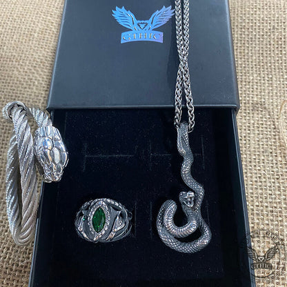 3 Pcs Power Snake Ring Jewelry Set