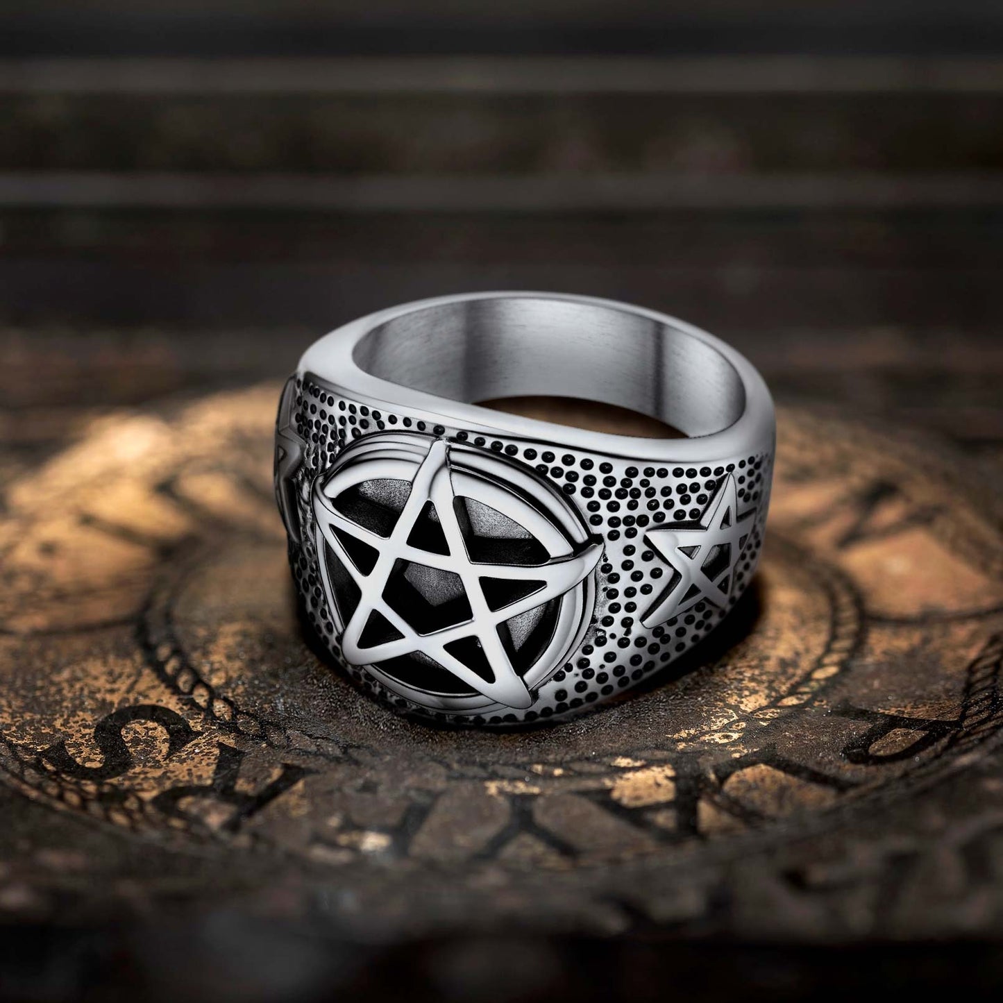 Pentagram Ring Stainless Steel Ring for