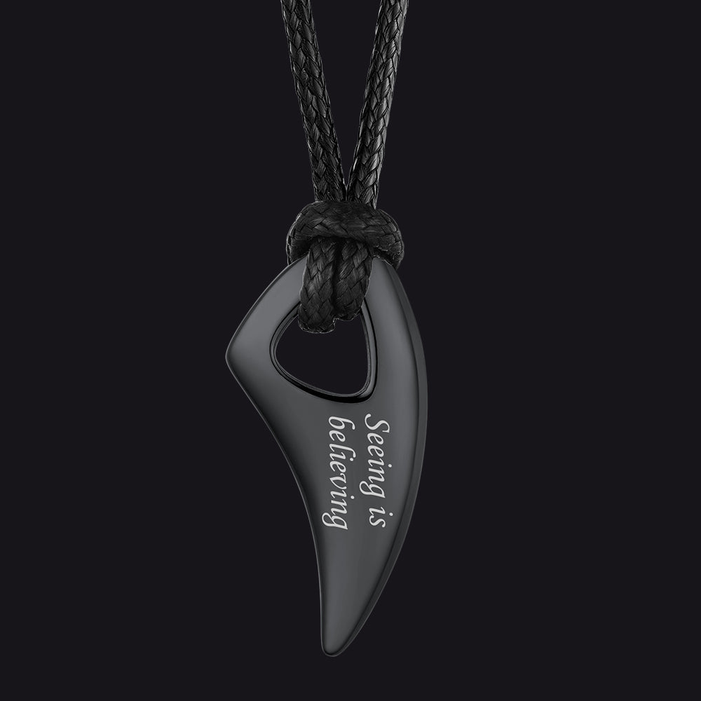 Norse Viking Wolf Tooth Spear Pendant Necklace for