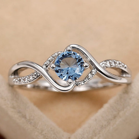 Infinity Blue Diamond Zircon Ring
